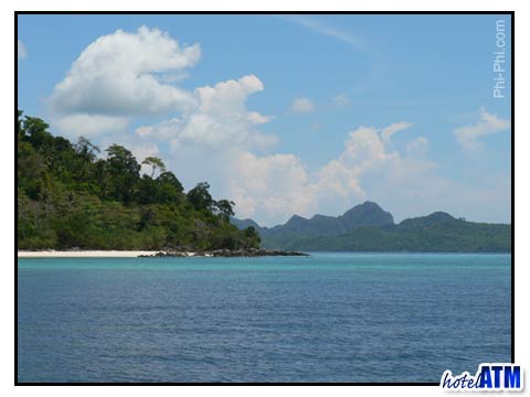 Phi Phi Don from the northern edge of Bamboo island